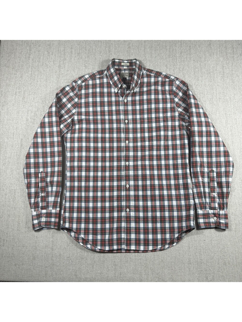 J.Crew Classic Mens Medium Plaid Button Down Shirt 100% Cotton Long Sleeve